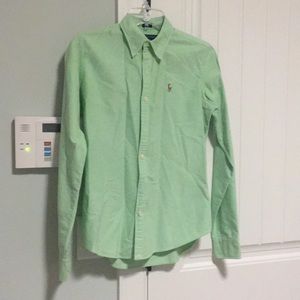 Ralph Lauren Slim Fit pastel green button down